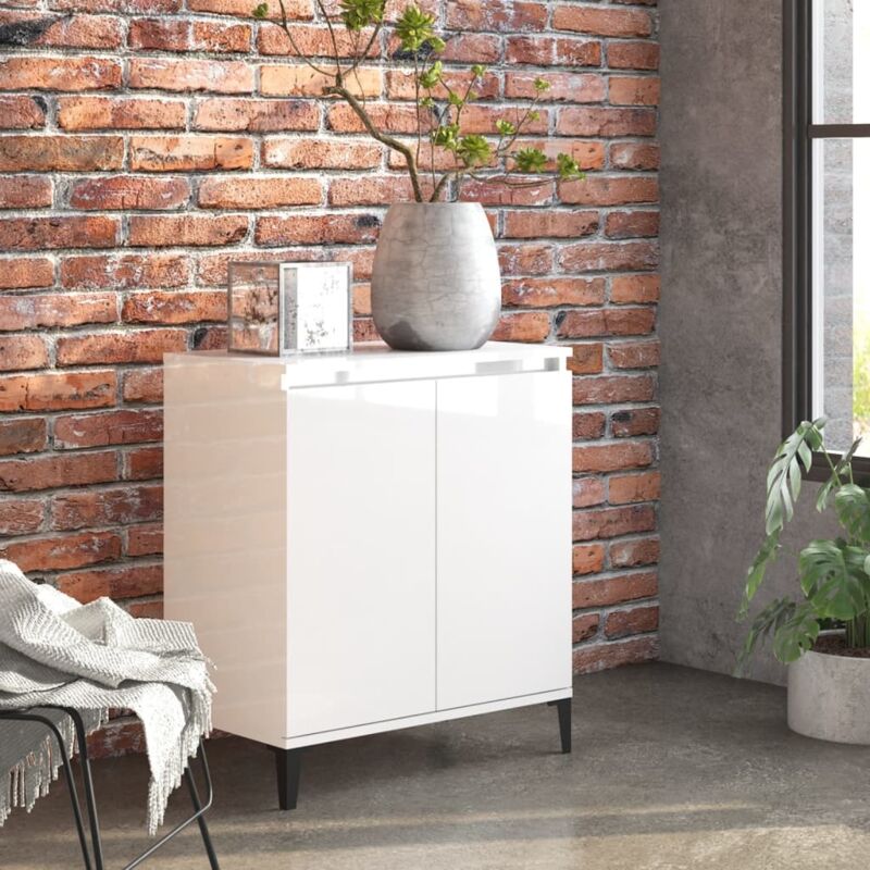 foto del prodotto credenza bianco lucido 60x35x70 cm in legno multistrato vidaxl