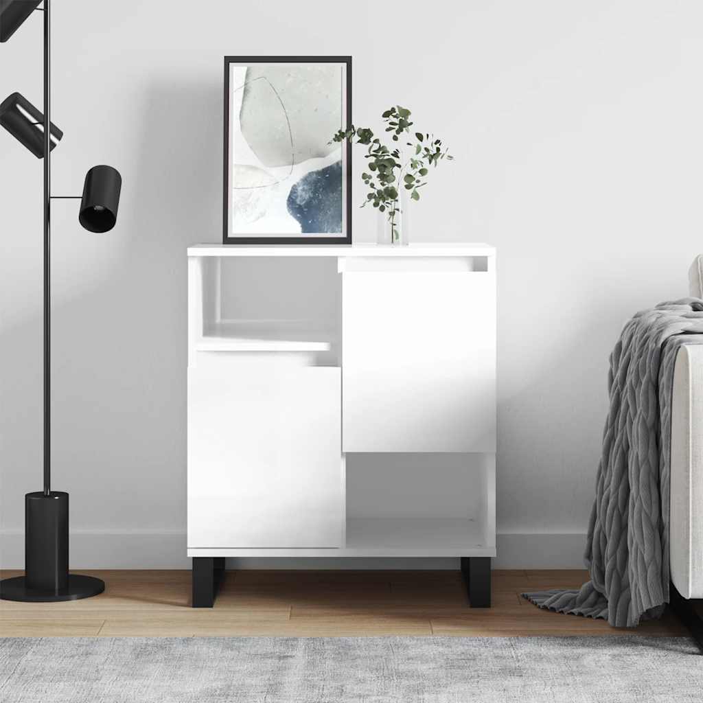 foto del prodotto credenza bianco lucido 60x35x70 cm in legno multistratocod mxl 103891