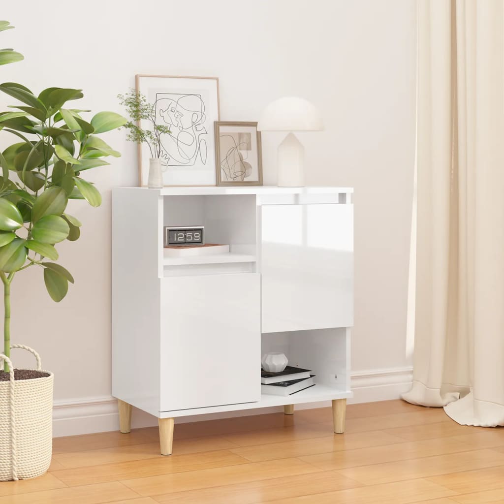 foto del prodotto credenza bianco lucido 60x35x70 cm in legno multistratocod mxl 126262