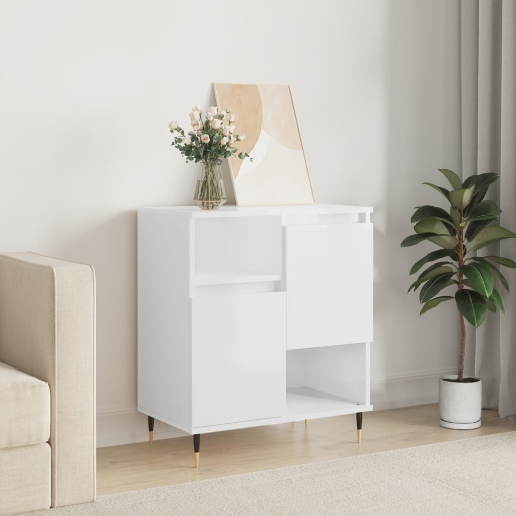 foto del prodotto credenza bianco lucido 60x35x70 cm in legno multistratocod mxl 128118