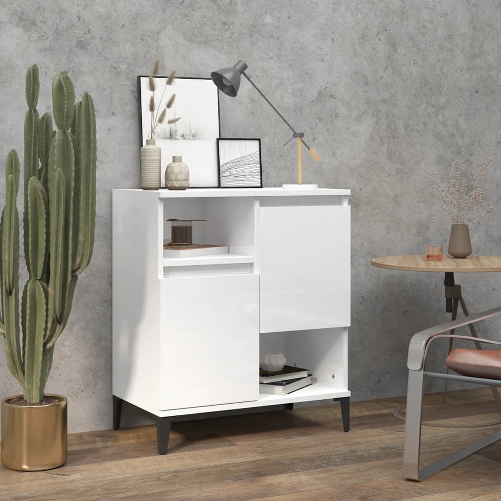 foto del prodotto credenza bianco lucido 60x35x70 cm in legno multistratocod mxl 78333