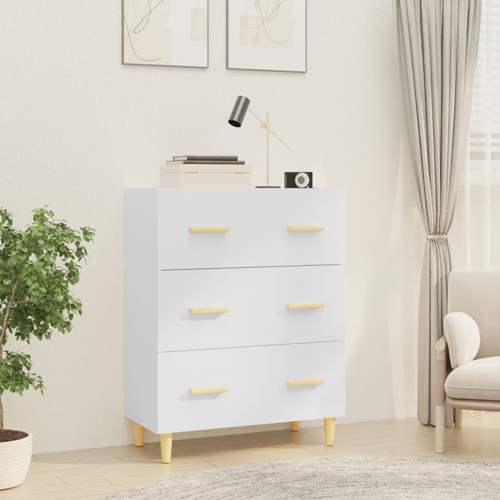 foto del prodotto credenza bianco lucido 70x34x90 cm in legno multistrato cod mxl 24337