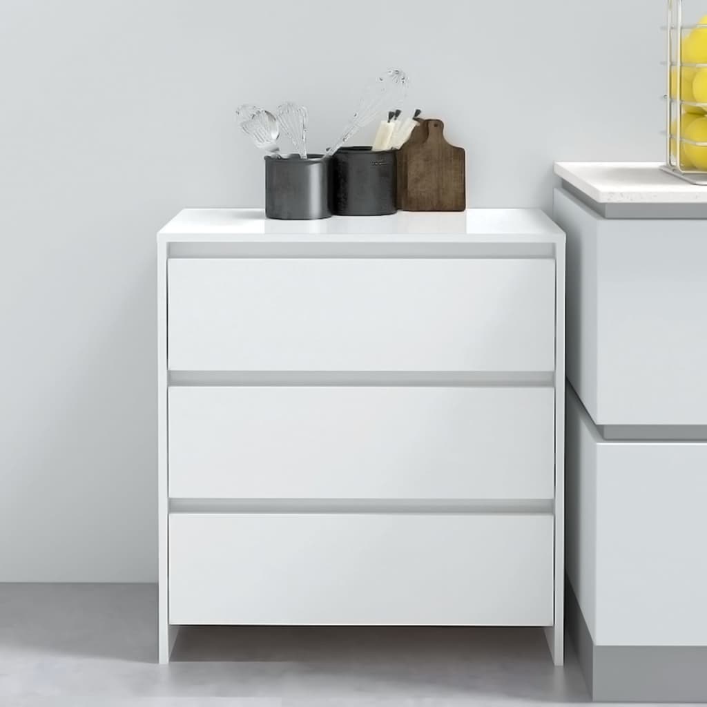 foto del prodotto credenza bianco lucido 70x41x75 cm in truciolato cod mxl 23842