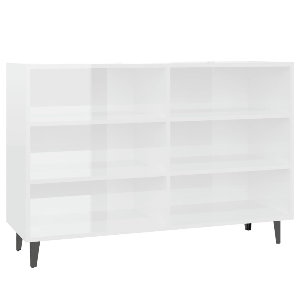 foto del prodotto credenza buffet cassettiera mobile contenitore organizer cucina soggiorno lucido 103,5 x 35 x 70 cm derivati del legno bianco 02 0030563