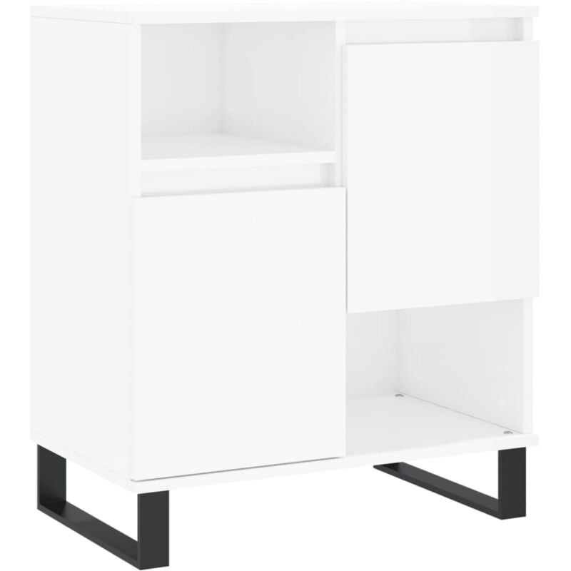 foto del prodotto credenza buffet cassettiera mobile contenitore organizer cucina soggiorno lucido 60 x 35 x 70 cm derivati del legno bianco 020030676