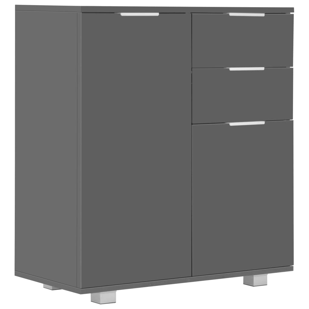 foto del prodotto credenza buffet cassettiera mobile contenitore organizer cucina soggiorno lucido 71 x 35 x 80 cm derivati del legno grigio 02 0031820
