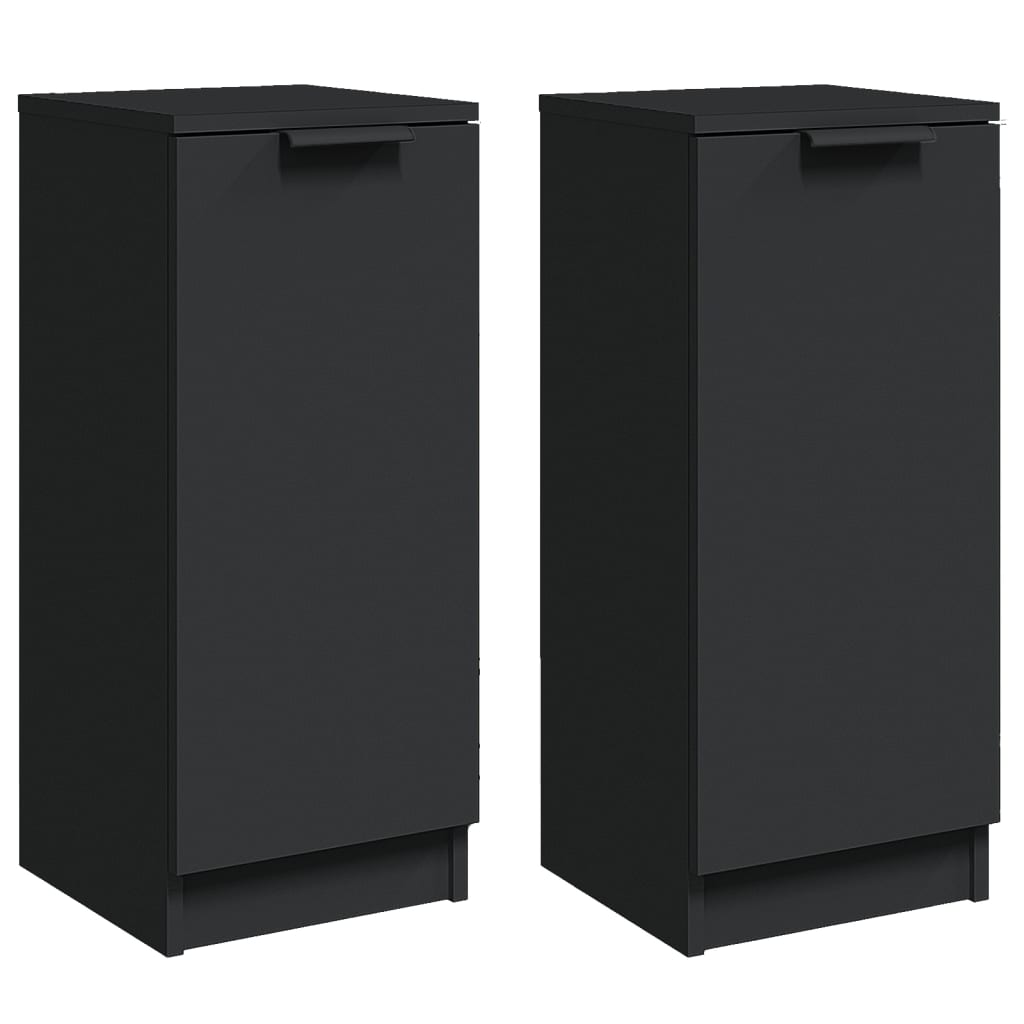foto del prodotto credenza buffet cassettiera mobile contenitore organizer cucina soggiorno soggiorni set da 2 30 x 30 x 70 cm pannelli di mdf nero
