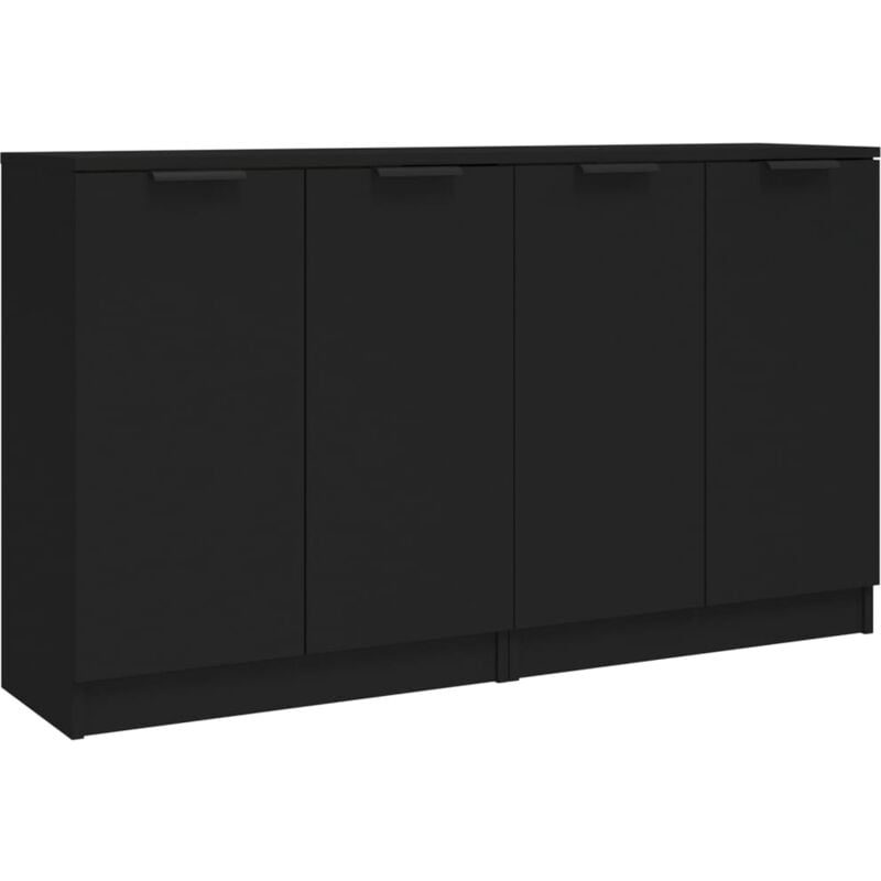 foto del prodotto credenza buffet cassettiera mobile contenitore organizer cucina soggiorno soggiorni set da 2 60 x 30 x 70 cm pannelli di mdf nero