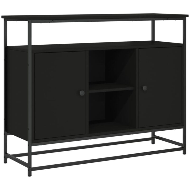 foto del prodotto credenza buffet cassettiera mobile contenitore organizer cucina soggiorno soggiorno 100 x 35 x 80 cm multistrato nero 020035797