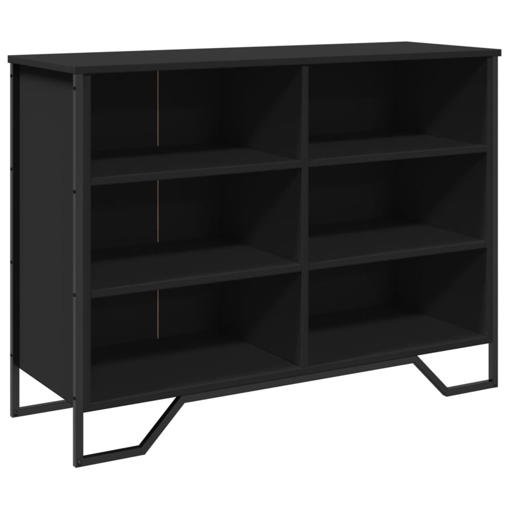 foto del prodotto credenza buffet cassettiera mobile contenitore organizer cucina soggiorno soggiorno 101 x 35,5 x 74,5 cm derivati del legno nero 02 0035812