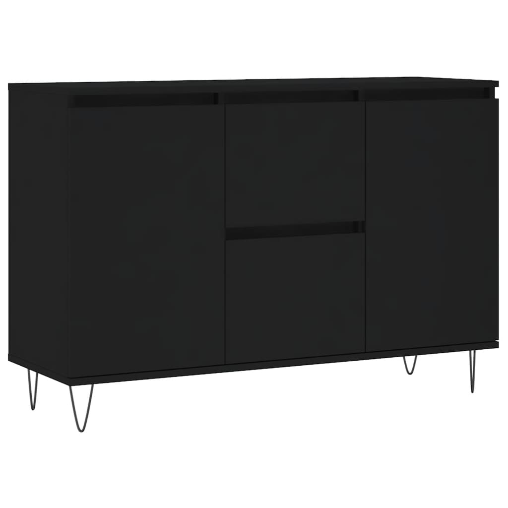 foto del prodotto credenza buffet cassettiera mobile contenitore organizer cucina soggiorno soggiorno 104 x 35 x 70 cm pannelli compositi nero 02 0035828