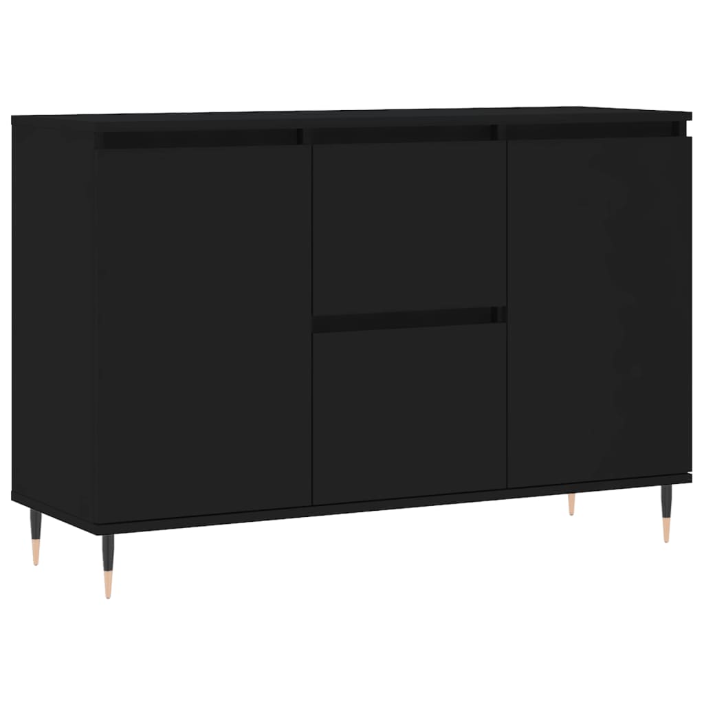 foto del prodotto credenza buffet cassettiera mobile contenitore organizer cucina soggiorno soggiorno 104 x 35 x 70 cm pannelli compositi nero 02 0035830