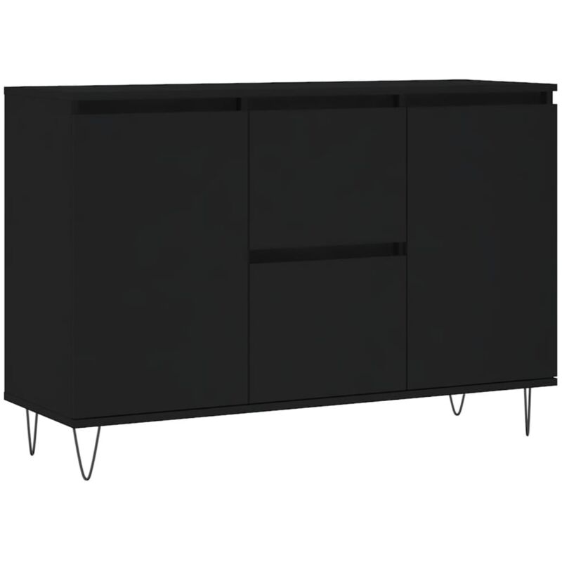 foto del prodotto credenza buffet cassettiera mobile contenitore organizer cucina soggiorno soggiorno 104 x 35 x 70 cm pannelli di mdf nero