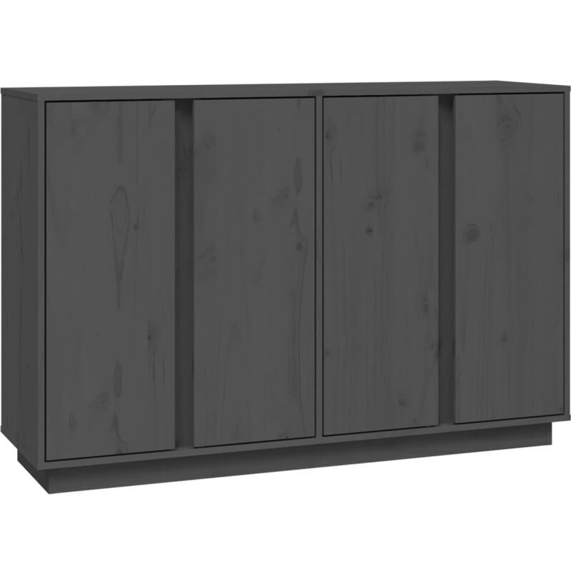 foto del prodotto credenza buffet cassettiera mobile contenitore organizer cucina soggiorno soggiorno 120 x 35 x 80 cm legno massello di pino grigio 020031781