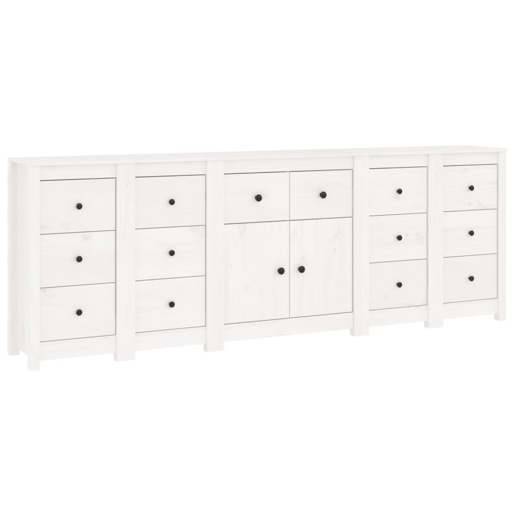 foto del prodotto credenza buffet cassettiera mobile contenitore organizer cucina soggiorno soggiorno 230 x 35 x 80 cm legno massello di pino bianco 02 0030216