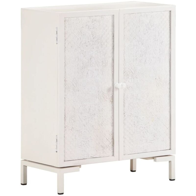 foto del prodotto credenza buffet cassettiera mobile contenitore organizer cucina soggiorno soggiorno 60 x 30 x 76 cm legno massello di mango bianco 020029604