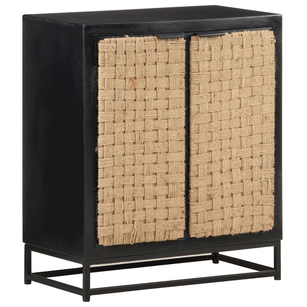 foto del prodotto credenza buffet cassettiera mobile contenitore organizer cucina soggiorno soggiorno 60 x 35 x 70 cm legno massello di mango nero 02 0029622