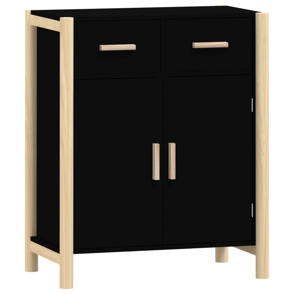foto del prodotto credenza buffet cassettiera mobile contenitore organizer cucina soggiorno soggiorno 62 x 38 x 75 cm pannelli compositi nero 02 0036007