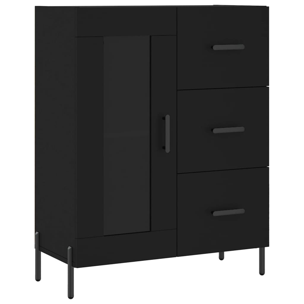 foto del prodotto credenza buffet cassettiera mobile contenitore organizer cucina soggiorno soggiorno 69,5 x 34 x 90 cm multistrato nero 02 0036063