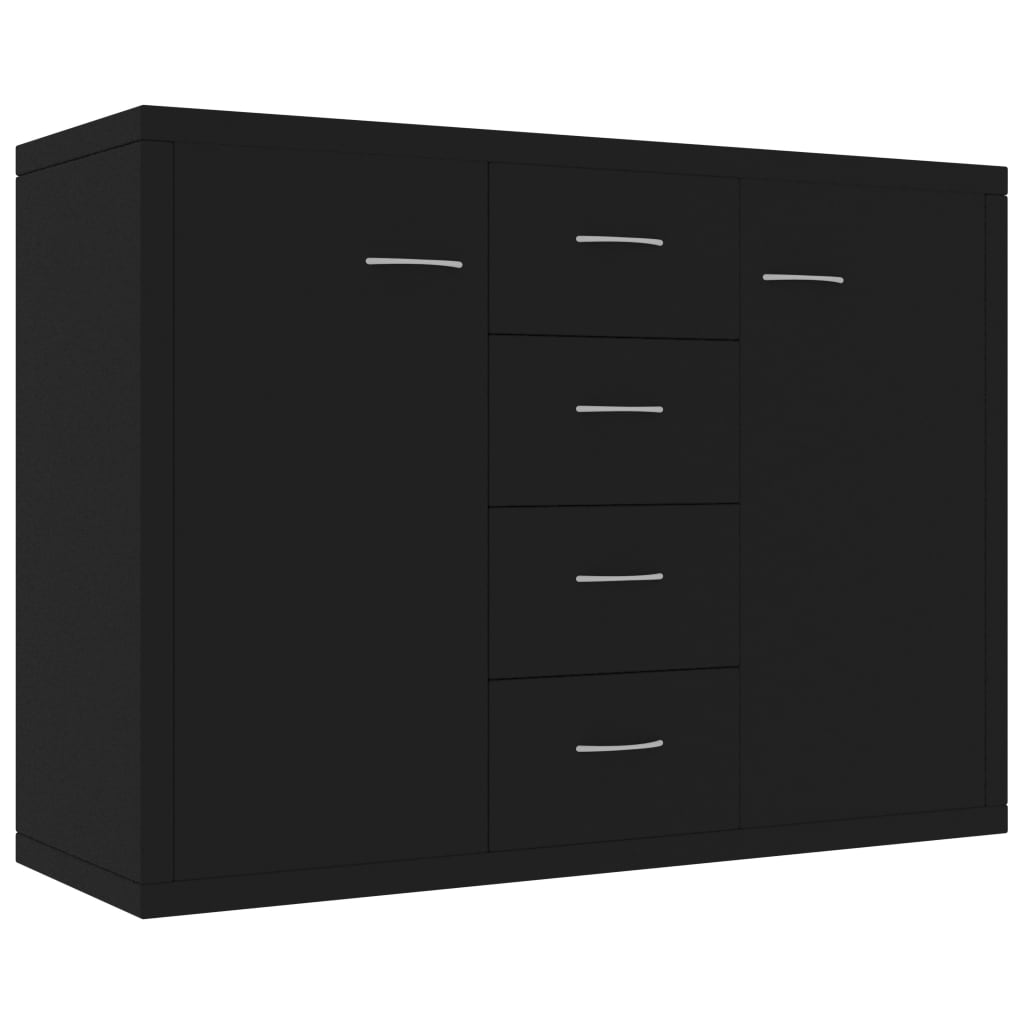 foto del prodotto credenza buffet cassettiera mobile contenitore organizer cucina soggiorno soggiorno 88 x 30 x 65 cm pannelli compositi nero 02 0036142