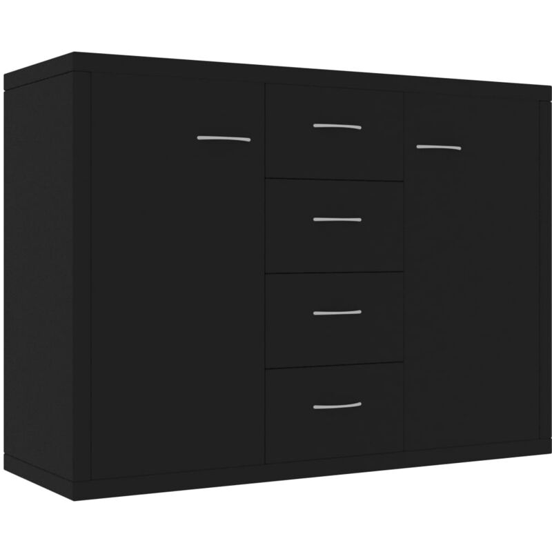 foto del prodotto credenza buffet cassettiera mobile contenitore organizer cucina soggiorno soggiorno 88 x 30 x 65 cm pannelli di mdf nero