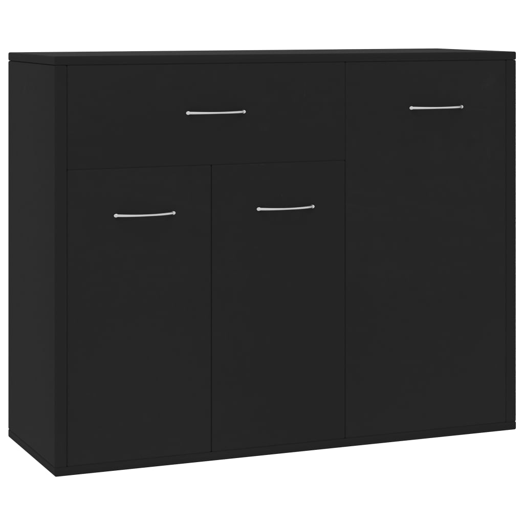 foto del prodotto credenza buffet cassettiera mobile contenitore organizer cucina soggiorno soggiorno 88 x 30 x 70 cm pannelli compositi nero 020036143