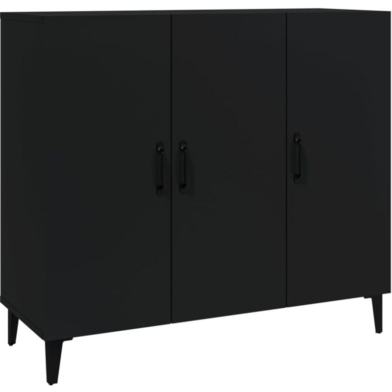 foto del prodotto credenza buffet cassettiera mobile contenitore organizer cucina soggiorno soggiorno 90 x 34 x 80 cm pannelli di mdf nero