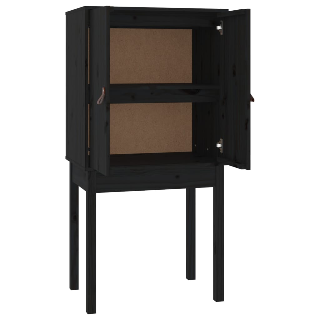 foto del prodotto credenza buffet cassettiera mobile contenitore organizer cucina soggiorno soggiorno alto 60 x 40 x 120 cm legno massello di pino nero 02 0034948