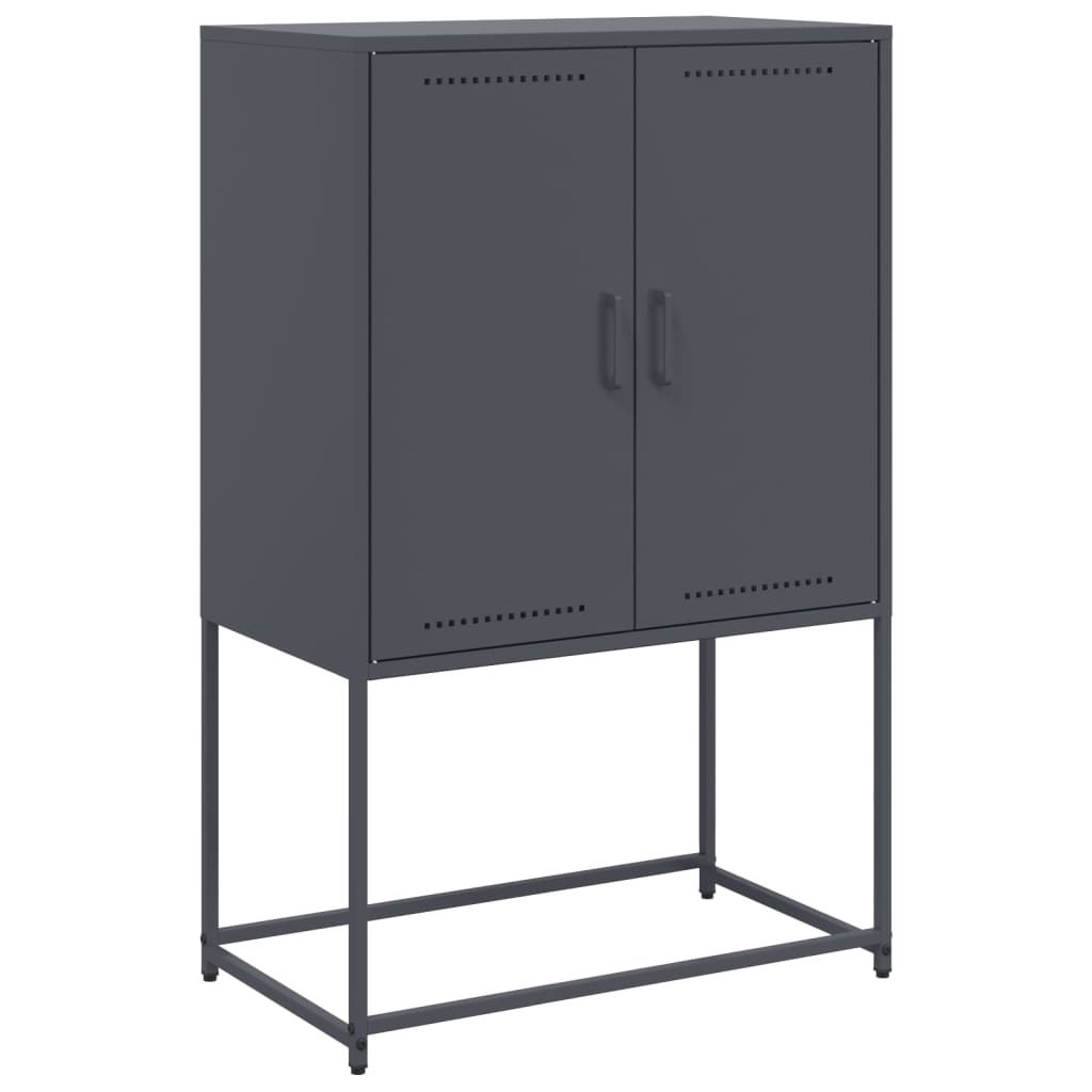 foto del prodotto credenza buffet cassettiera mobile contenitore organizer cucina soggiorno soggiorno alto 68,5 x 38,5 x 107 cm acciaio antracite 02 0032204