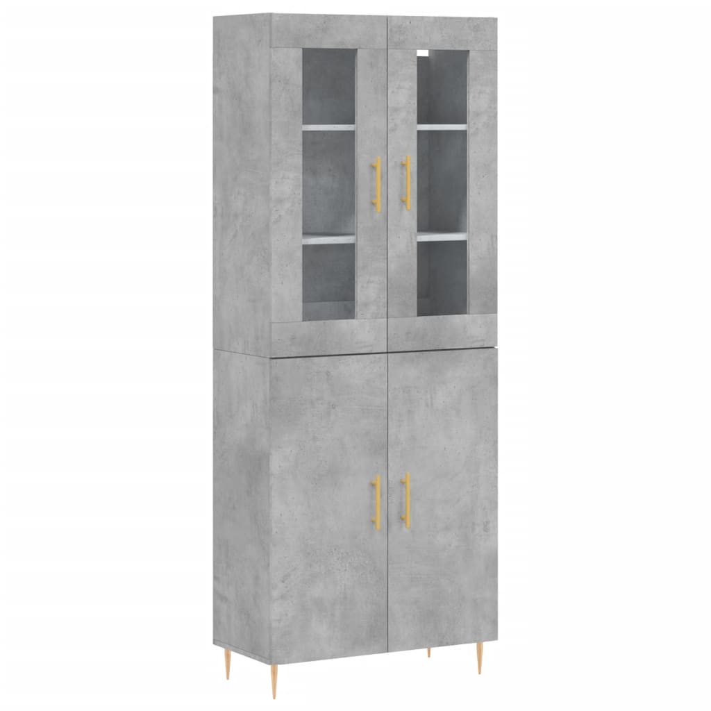 foto del prodotto credenza buffet cassettiera mobile contenitore organizer cucina soggiorno soggiorno alto 69,5 x 34 x 180 cm derivati del legno grigio 02 0034689
