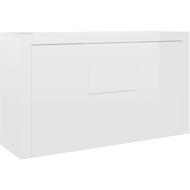 foto del prodotto credenza buffet cassettiera mobile contenitore organizer cucina soggiorno soggiorno lucido 120 x 36 x 69 cm legno composito bianco