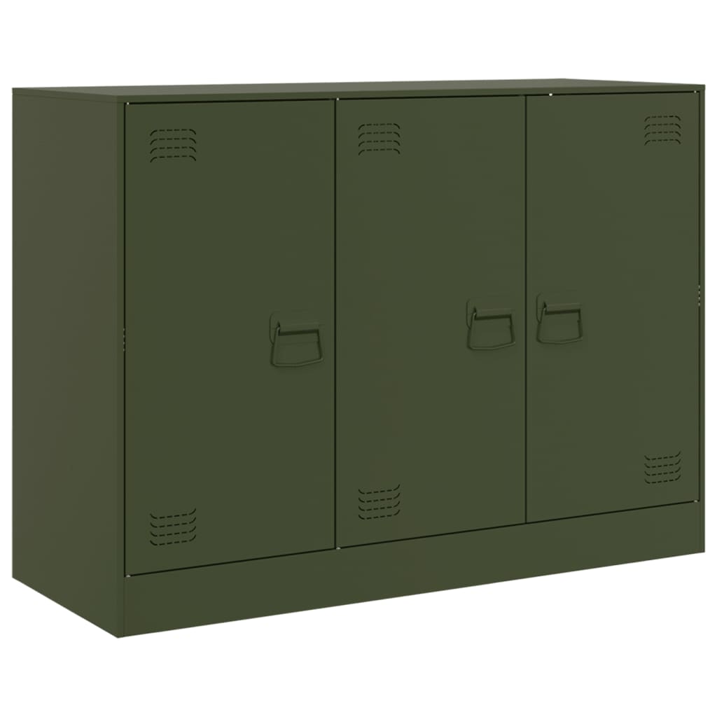 foto del prodotto credenza buffet cassettiera mobile contenitore organizer cucina soggiorno soggiorno oliva 99 x 39 x 73 cm verde acciaio 02 0036594