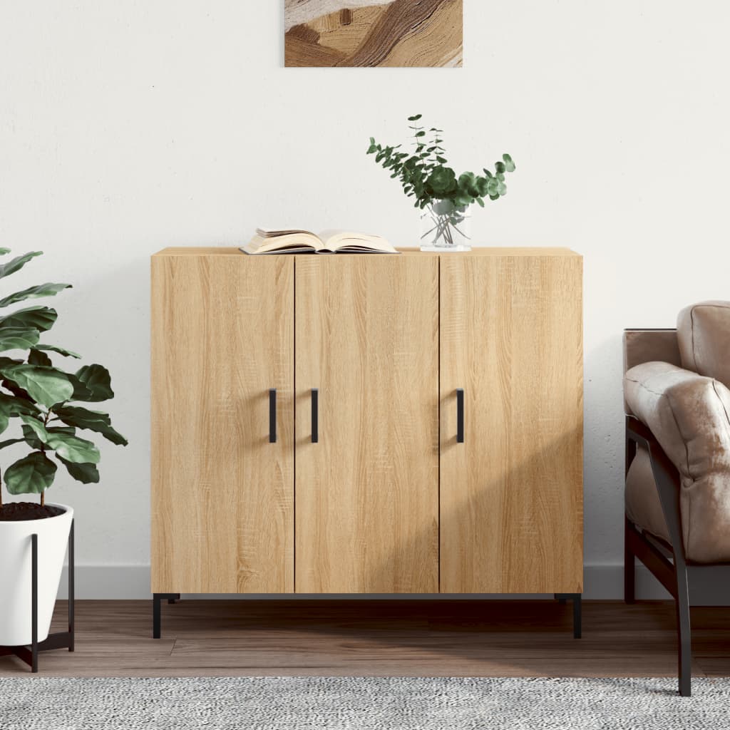 foto del prodotto credenza buffet cassettiera mobile contenitore organizer cucina soggiorno soggiorno sonoma 90 x 34 x 80 cm derivati del legno marrone 02 0031732
