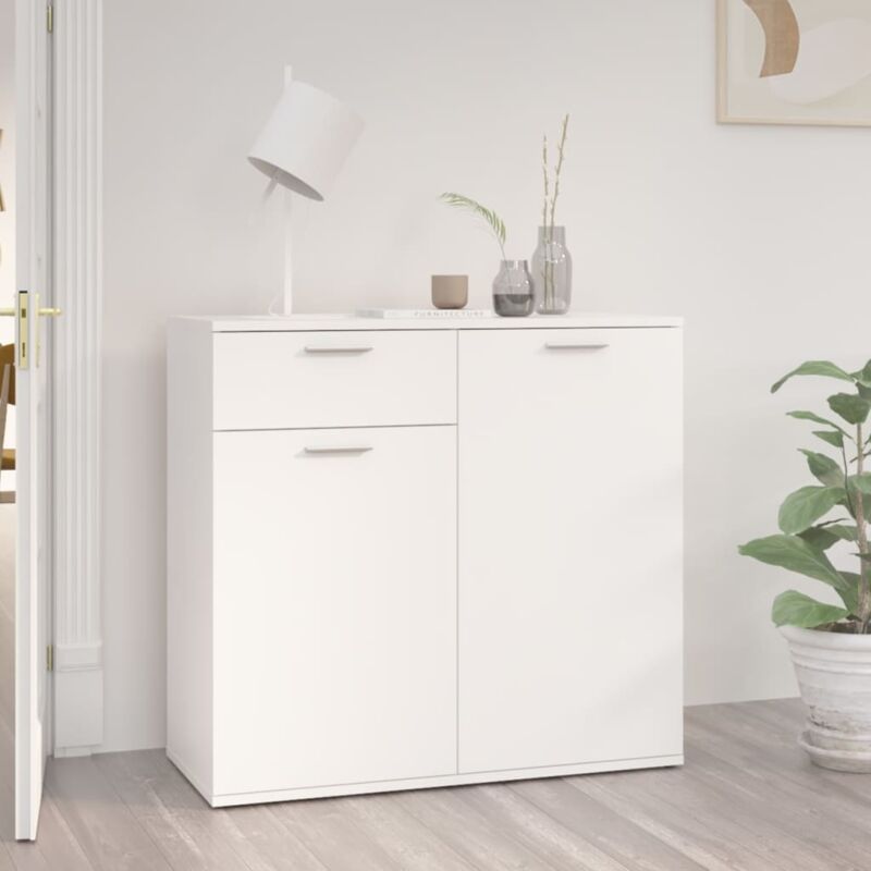 foto del prodotto credenza buffet mobile da cucina bianca 80x36x75 cm in legno multistrato bv123546 bonnevie