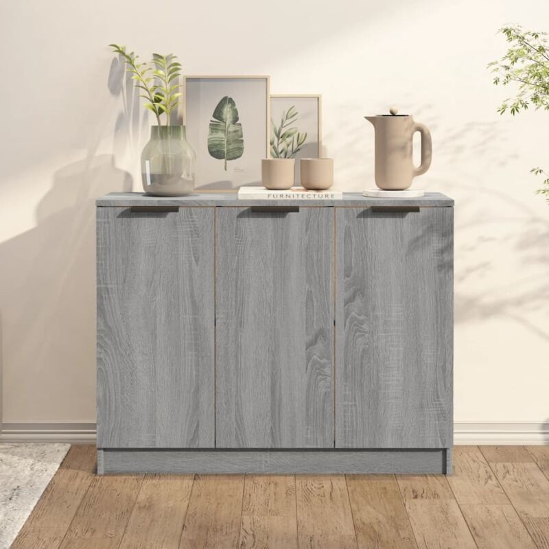 foto del prodotto credenza buffet mobile da cucina grigio sonoma 90,5x30x70 cm in legno multistrato bv833810 bonnevie