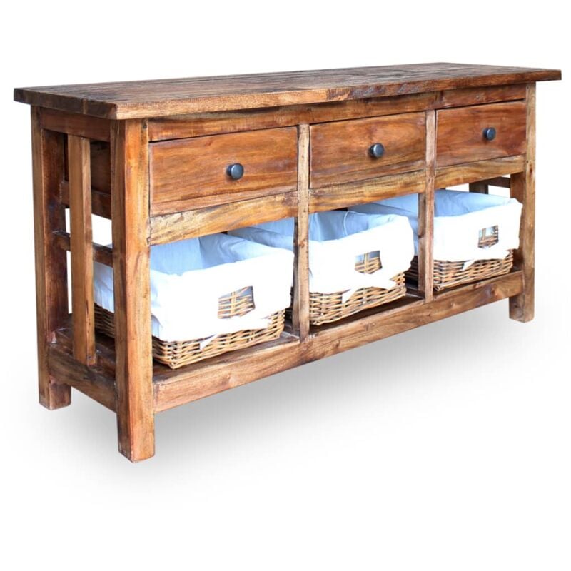 foto del prodotto credenza buffet mobile da cucina in legno massello di recupero 100x30x50 cm bv431841 bonnevie