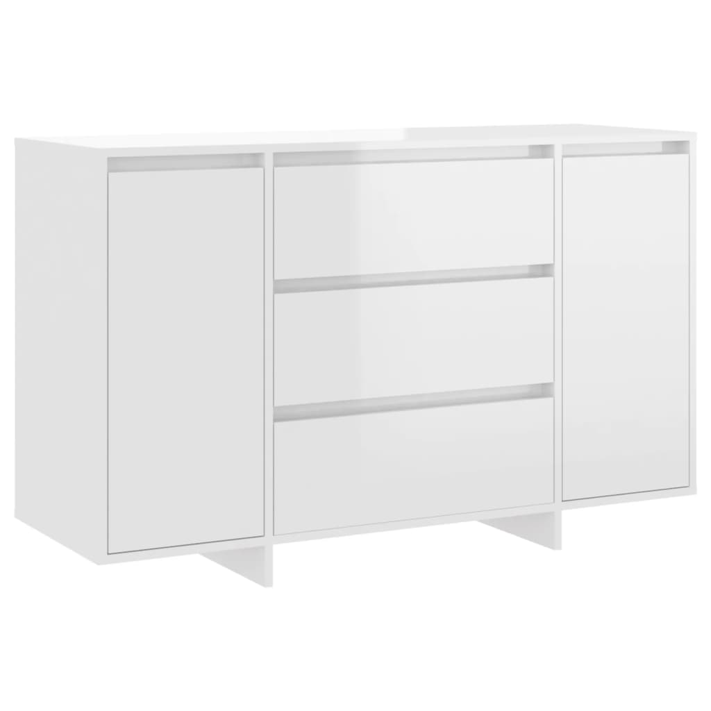 foto del prodotto credenza cassettiera armadio contenitore organizer cucina soggiorno soggiorno e 3 cassetti lucidi 120 x 41 x 75 cm legno composito bianco 02 0031753