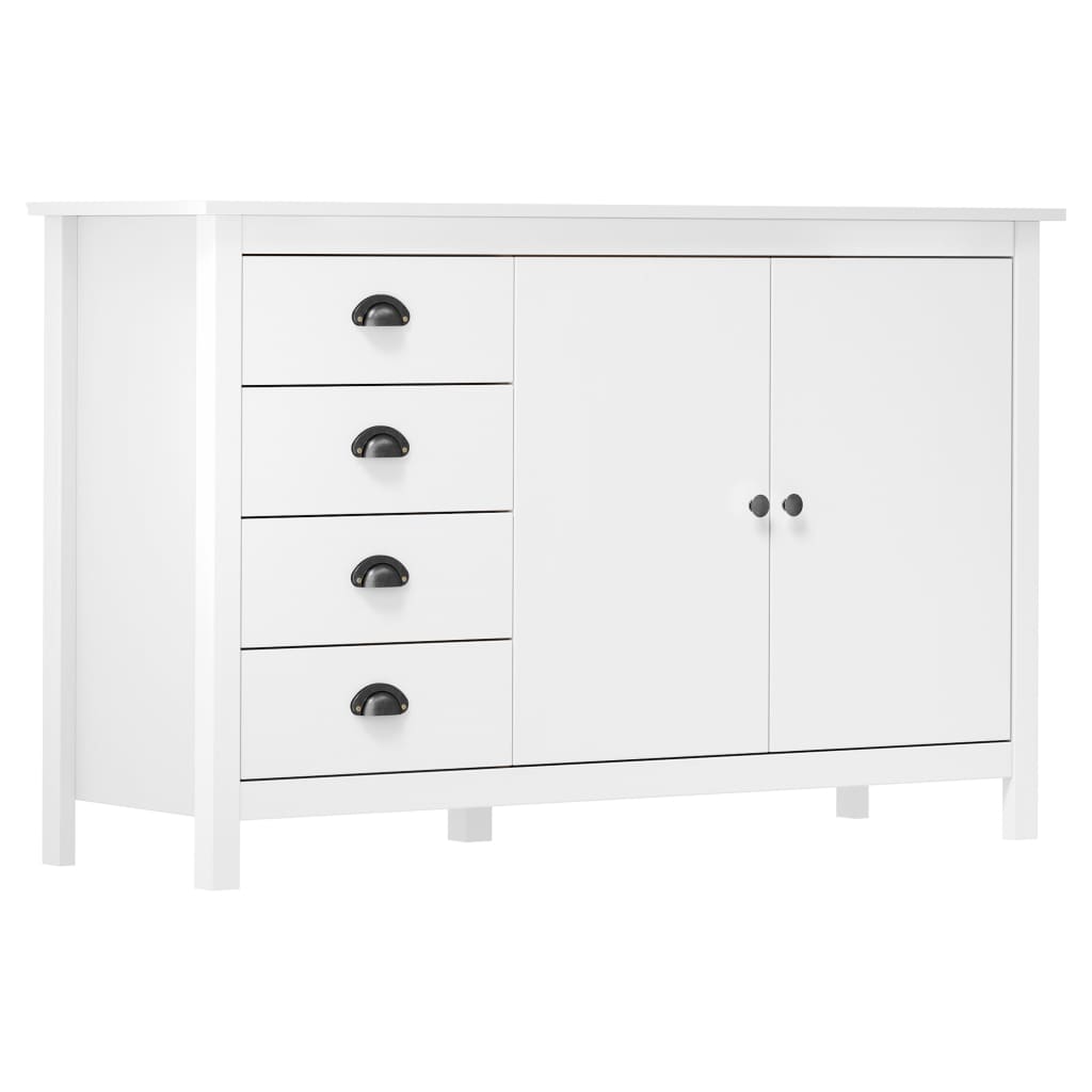 foto del prodotto credenza cassettiera cassettiera mobile contenitore organizer cucina soggiorno hill 130 x 40 x 80 cm legno massello di pino bianco 02 0035666
