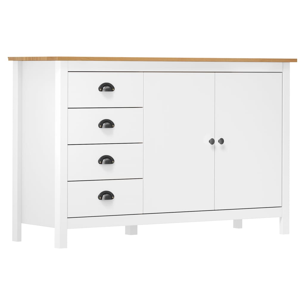 foto del prodotto credenza cassettiera cassettiera mobile contenitore organizer cucina soggiorno salotto hill 130 x 40 x 80 cm legno massello di pino bianco 02 0035667