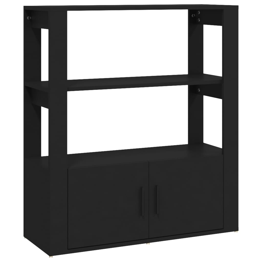 foto del prodotto credenza cassettiera cassettiera mobile contenitore organizer cucina soggiorno soggiorno 80 x 30 x 90 cm legno composito nero 02 0036130