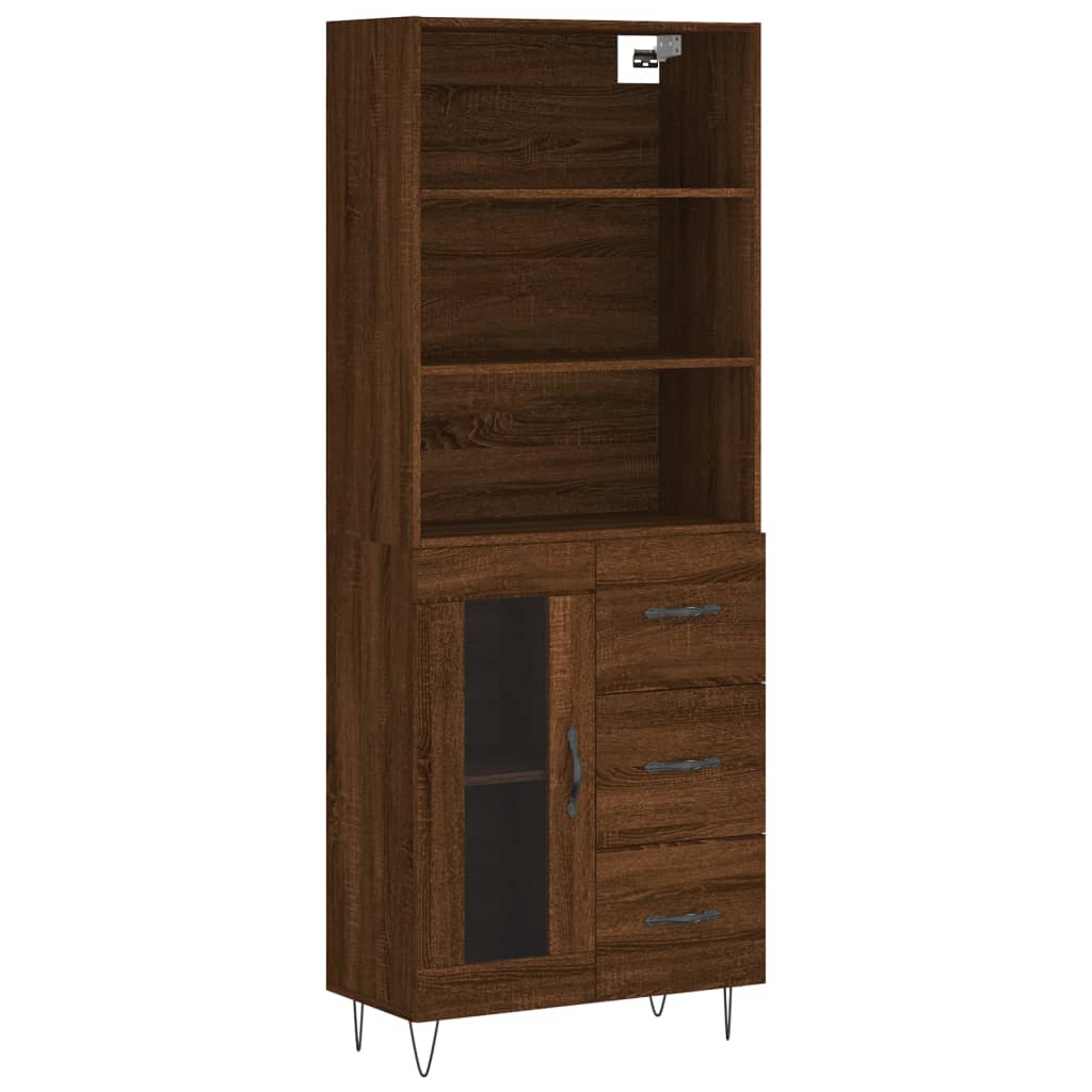 foto del prodotto credenza cassettiera cassettiera mobile contenitore organizer cucina soggiorno soggiorno alto 69,5 x 34 x 180 cm derivati del legno marrone 02 0033826