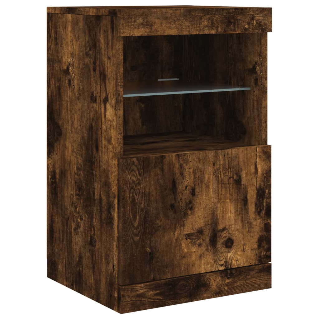 foto del prodotto credenza cassettiera cassettiera mobile contenitore organizer cucina soggiorno soggiorno con luci a led 41 x 37 x 67 cm marrone 02 0029885