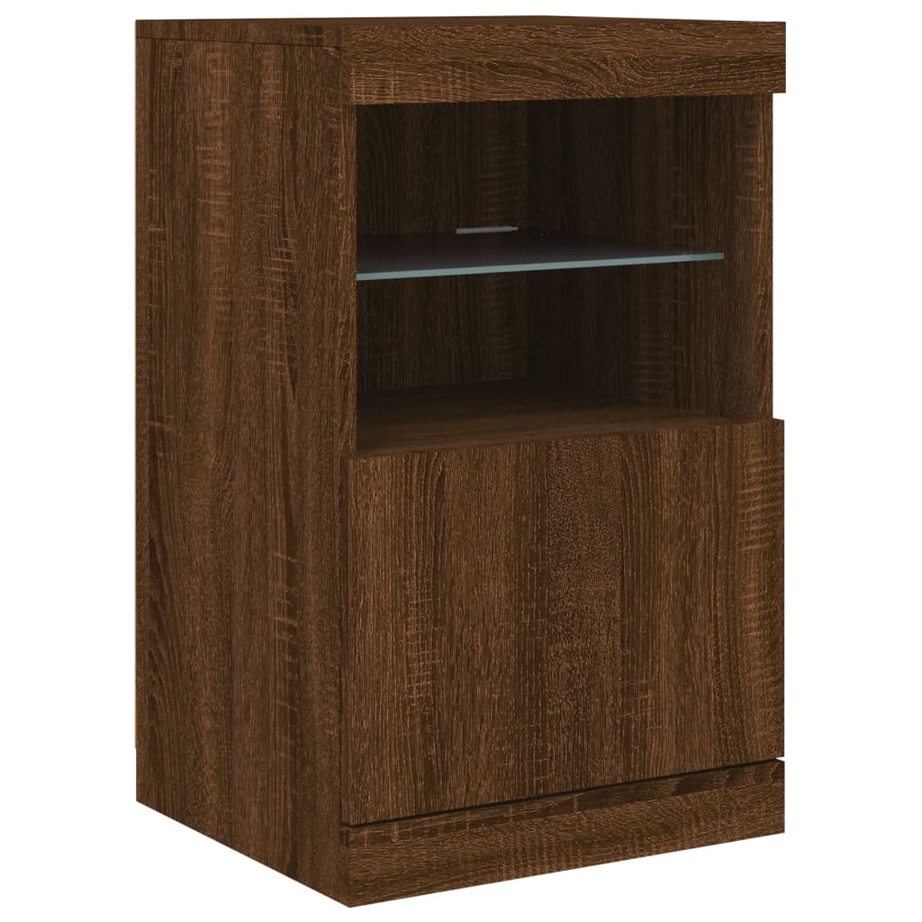 foto del prodotto credenza cassettiera cassettiera mobile contenitore organizer cucina soggiorno soggiorno con luci a led 41 x 37 x 67 cm marrone 02 0029924