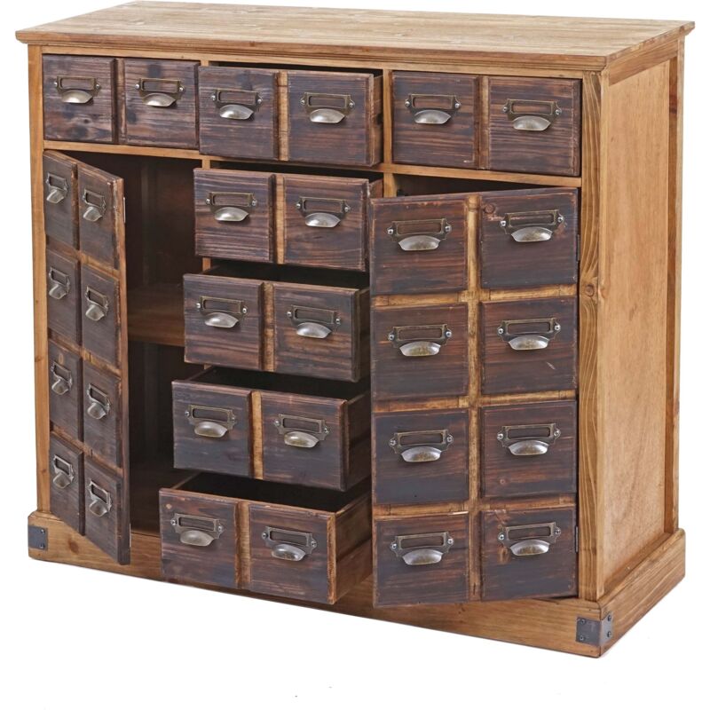 foto del prodotto credenza cassettiera farmacia stile vintage hhg 521 legno pino massiccio