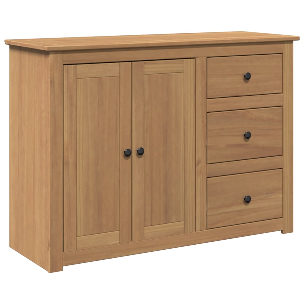 foto del prodotto credenza cassettiera mobile contenitore organizer cucina soggiorno soggiorno con cassetti 112 x 40 x 80 cm legno massello di pino marrone 02 0030129