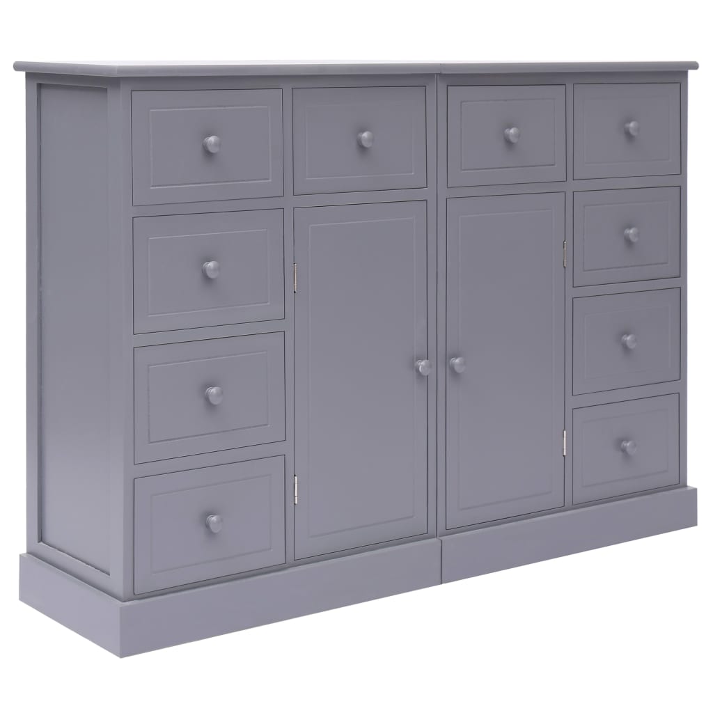 foto del prodotto credenza con 10 cassetti grigia 113x30x79 cm in legno cod mxl 16299