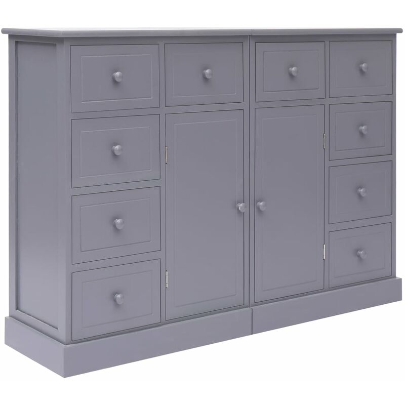 foto del prodotto credenza con 10 cassetti grigia 113x30x79 cm in legno - vidaxl