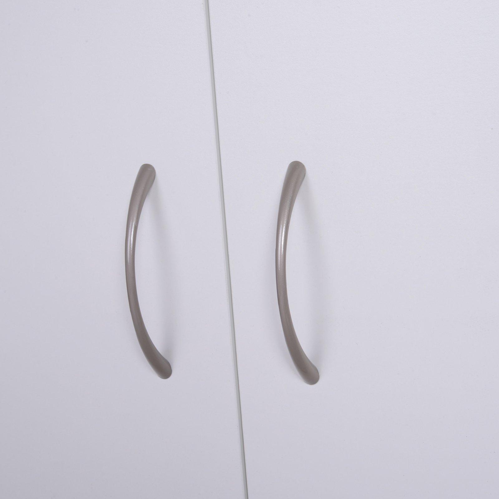 foto del prodotto credenza con 2 ante e 5 ripiani in legno e bianco 80x32x90.5 cm
