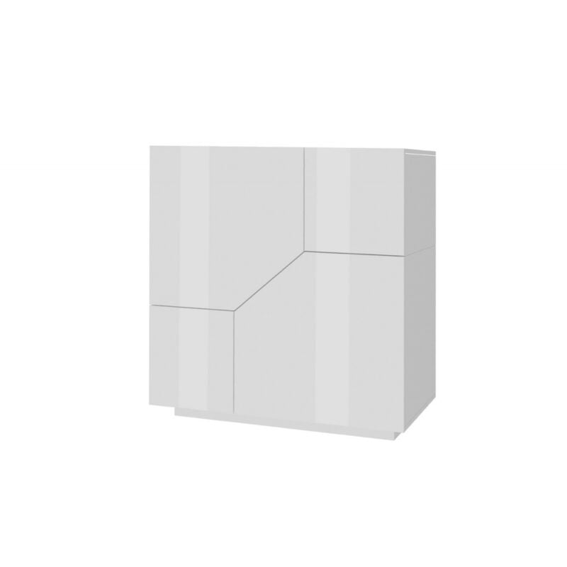 foto del prodotto credenza con 2 ante mobile in legno bianco lucido 80 cm da ingresso