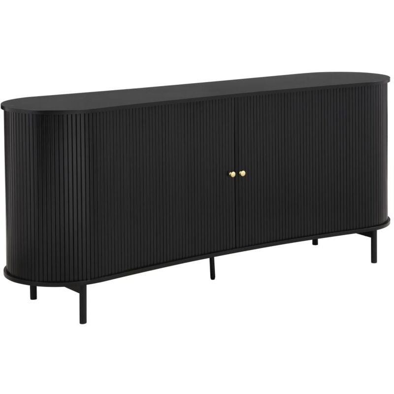 foto del prodotto credenza con 2 ante scorrevoli in mdf nero sevato